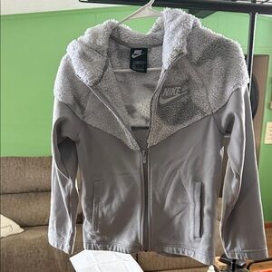 Nike Kids Gray Sherpa-Lined Jacket